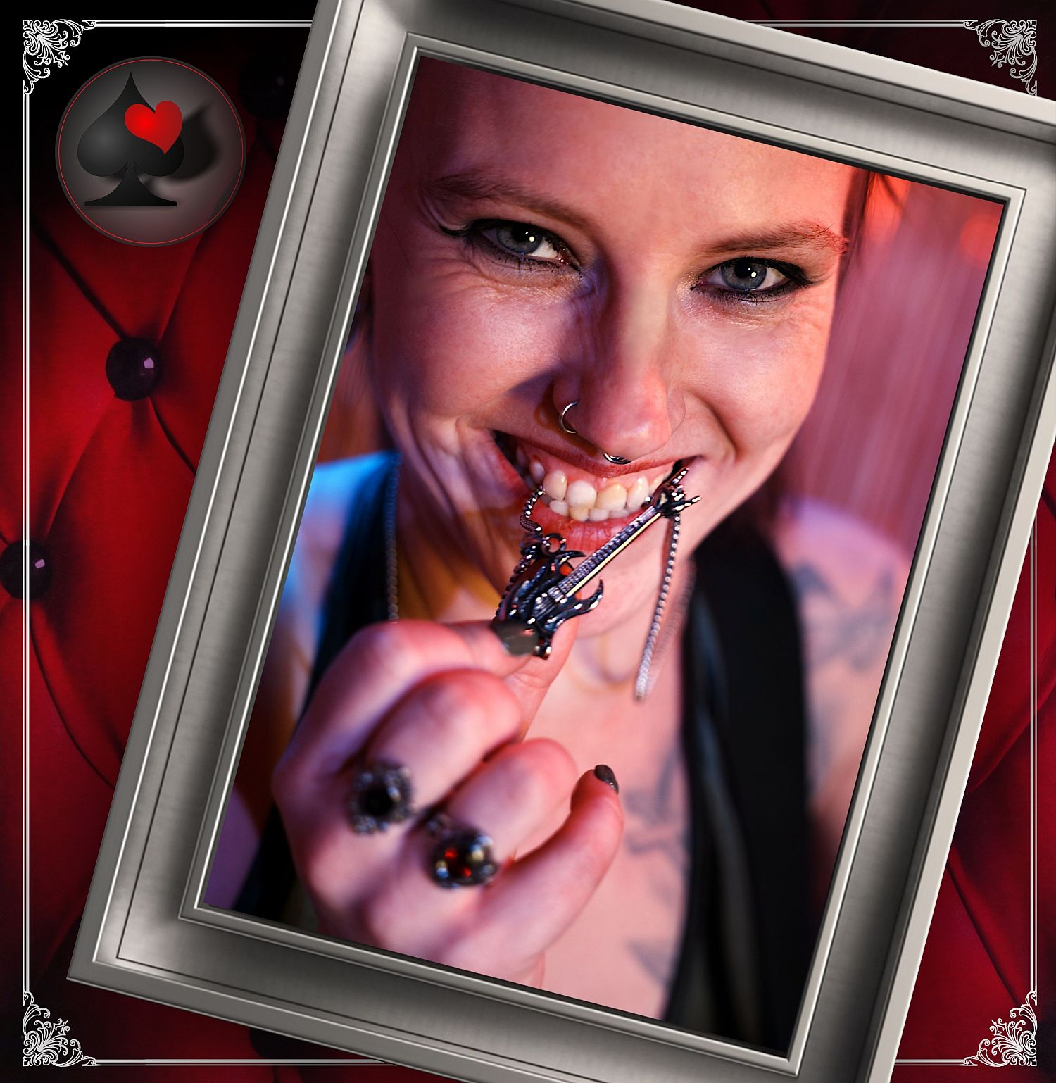 Porträt von Model Lisa beim Shooting in der Spielerspelunke